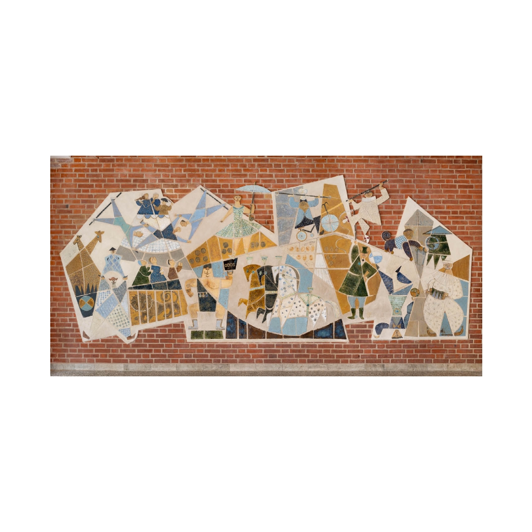 Wall art Cirkus in the Lundby School 1956